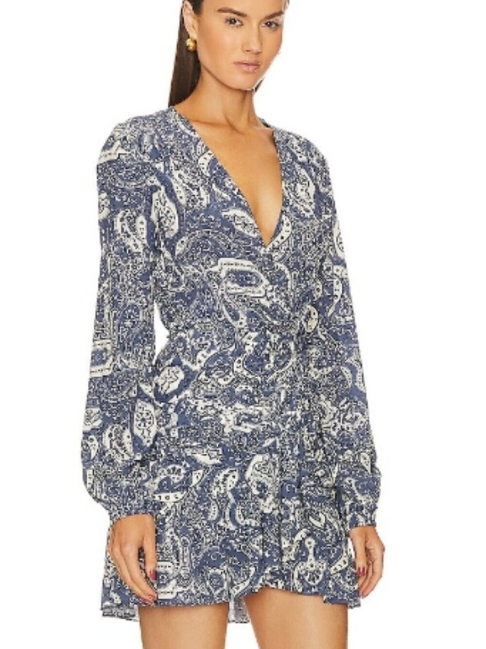 Veronica Beard Erinne Stretched Silk Dress – Washed Indigo Multi | Size 4 | NWT